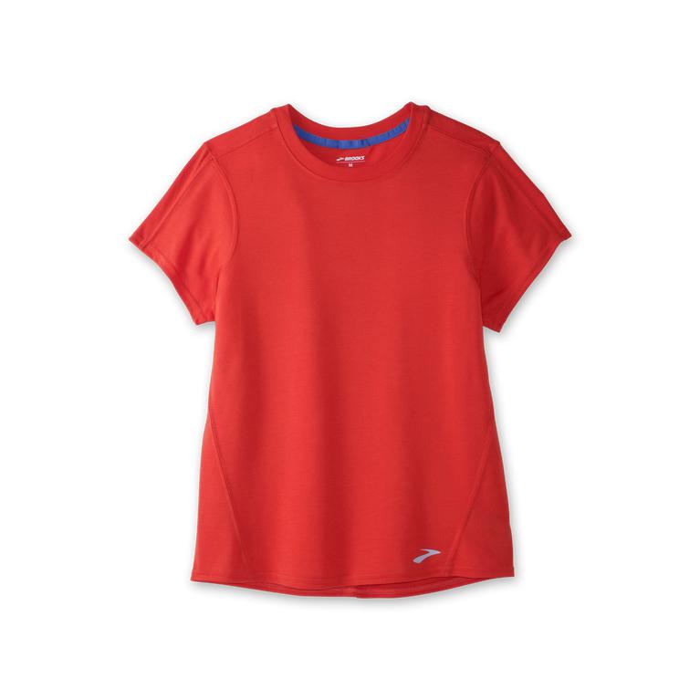 Brooks Distance Women's Short Sleeve Running Shirt - Jamberry/Red (54062-MBKD)